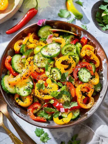 Viral TikTok Cucumber & Bell Pepper Salad