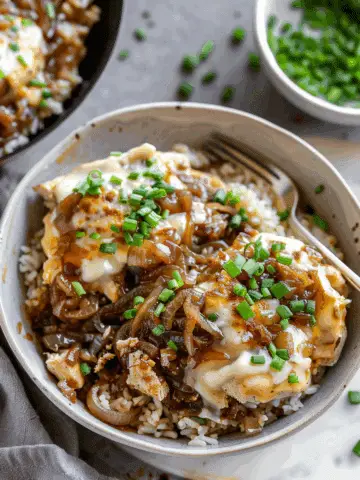 French Onion Chicken Bowls