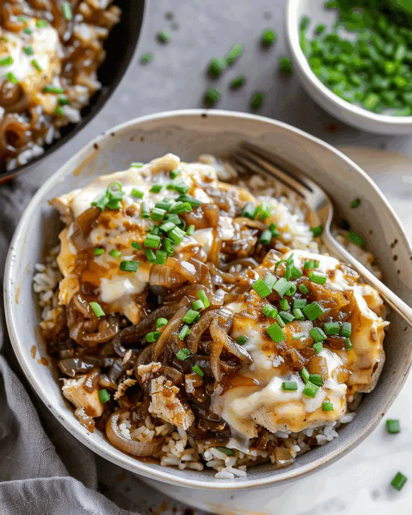 French Onion Chicken Bowls