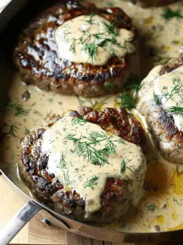 Hamburger Steaks in Creamy Dill Sauce