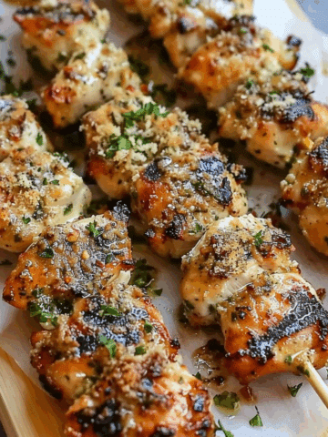 Ranch Garlic Parmesan Chicken Skewers