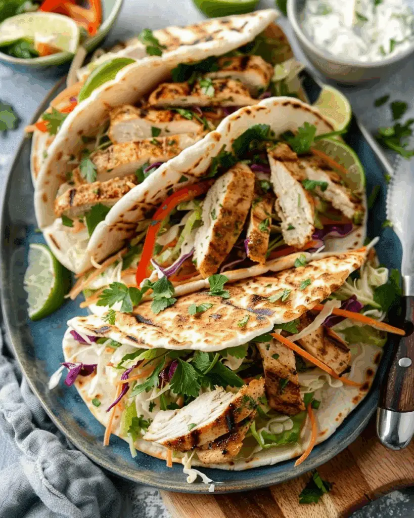 Sheet Pan Chicken Pitas with Herby Ranch Slaw