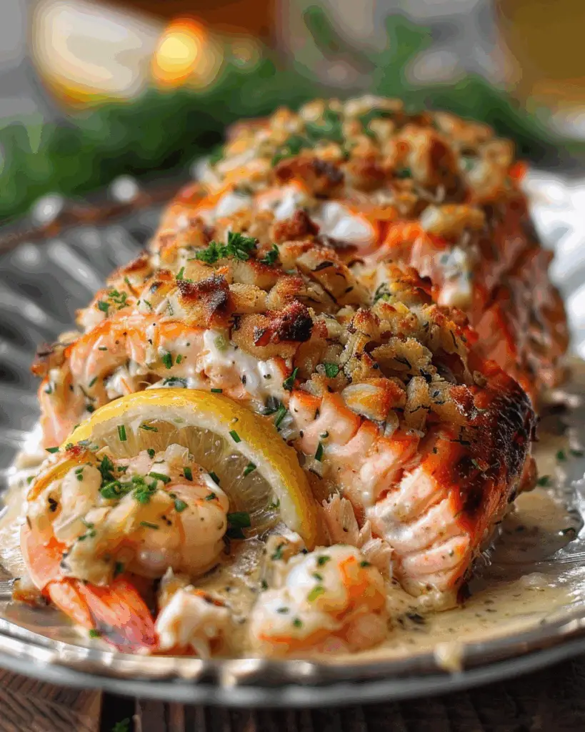 Crab and Shrimp Stuffed Salmon