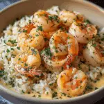 Creamy Garlic Butter Shrimp Bowl with Herb Rice