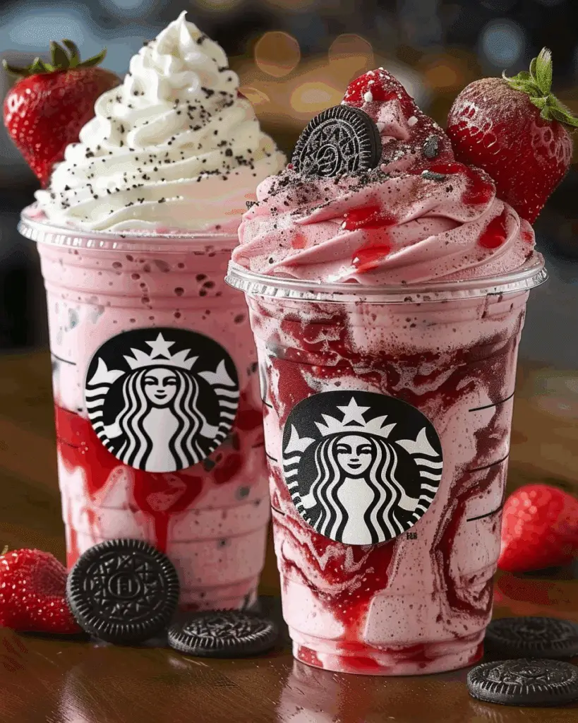 Starbucks Strawberry Oreo Cheesecake Frappuccinos