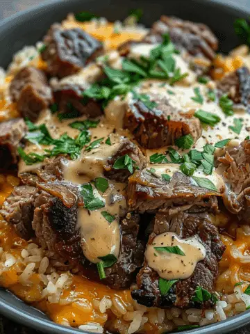 Cheesy Steak & Rice