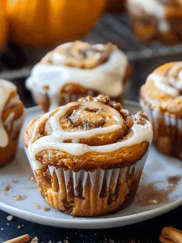 Pumpkin Cinnamon Roll Muffins