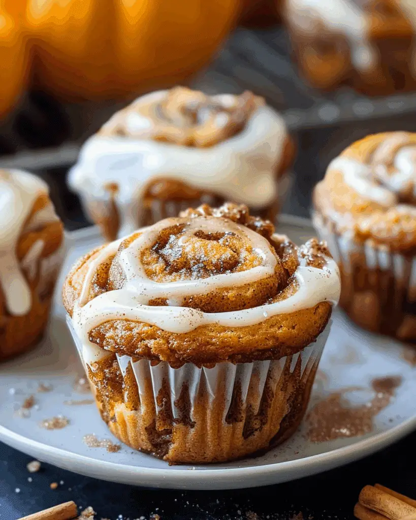 Pumpkin Cinnamon Roll Muffins