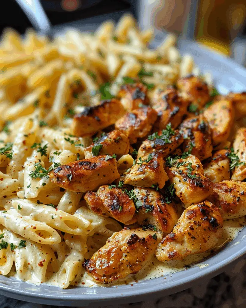 Cajun Garlic Butter Chicken Penne in Creamy Parmesan Sauce