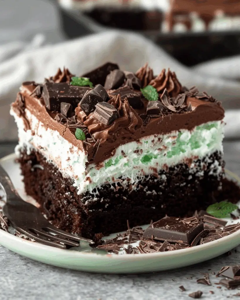 Chocolate Mint Poke Cake