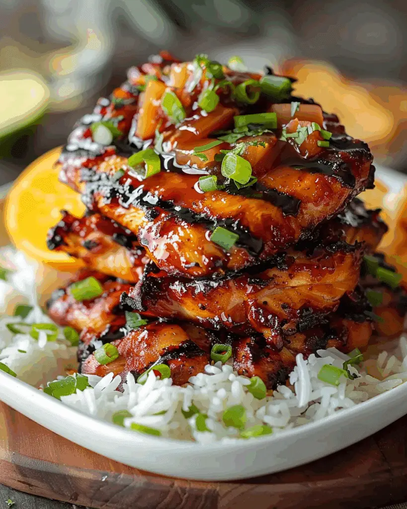 Hawaiian Huli Huli Chicken Stack