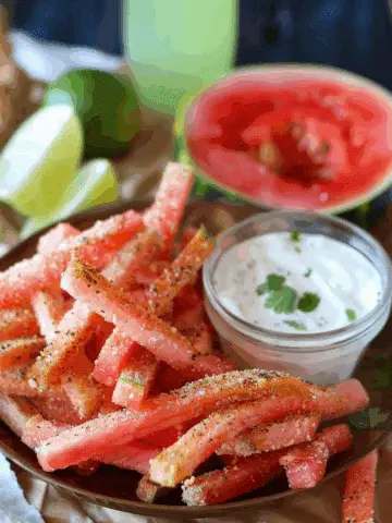 Watermelon Fries with Coconut Lime Dip