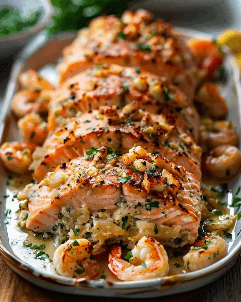 Crab & Shrimp Stuffed Salmon