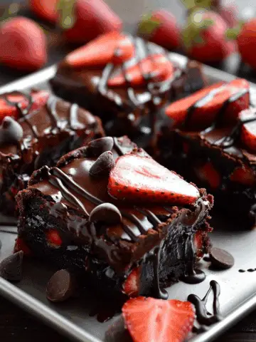 Chocolate Covered Strawberry Brownies