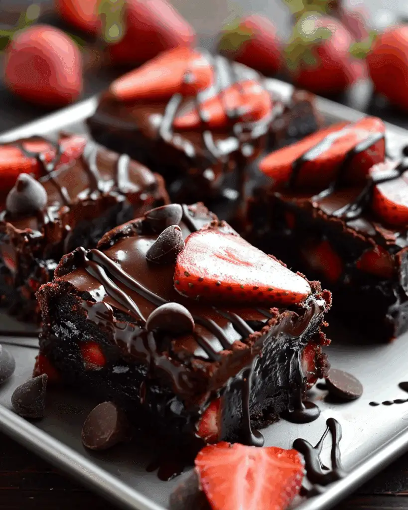 Chocolate Covered Strawberry Brownies