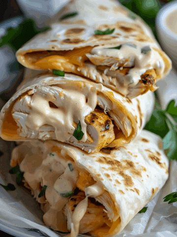 Cheesy Garlic Chicken Wraps
