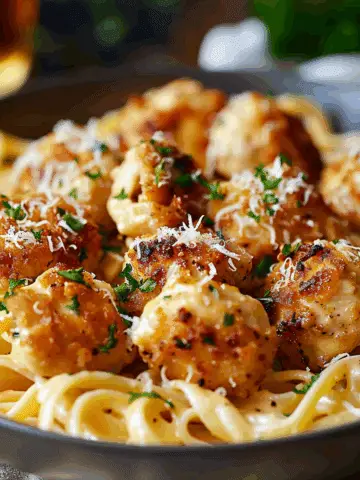 Delicious Garlic Butter Chicken Bites with Creamy Parmesan Pasta Recipe
