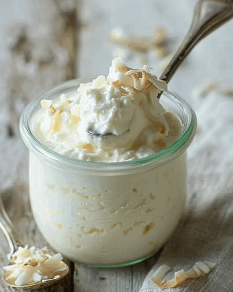 No-Bake Tropical Cottage Cheese Coconut Pudding