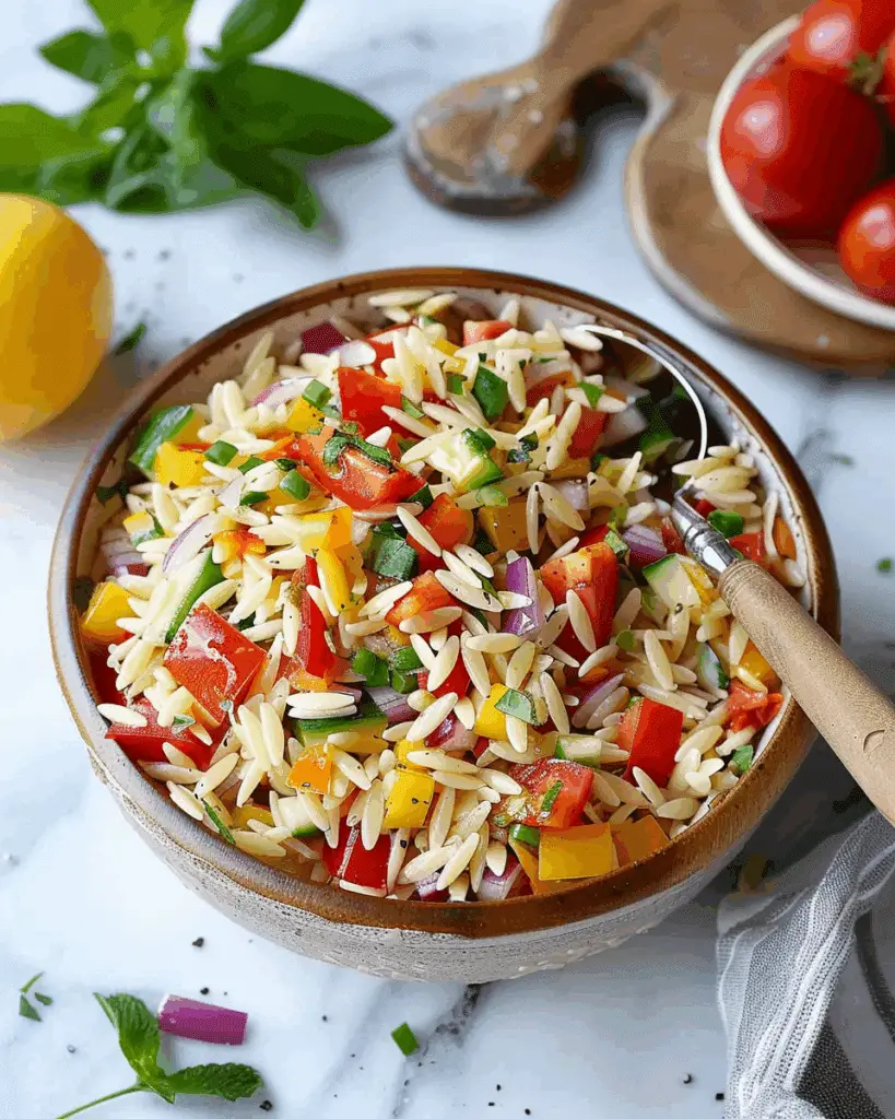 Rainbow Orzo Salad