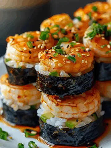 Spicy Shrimp Sushi Stacks