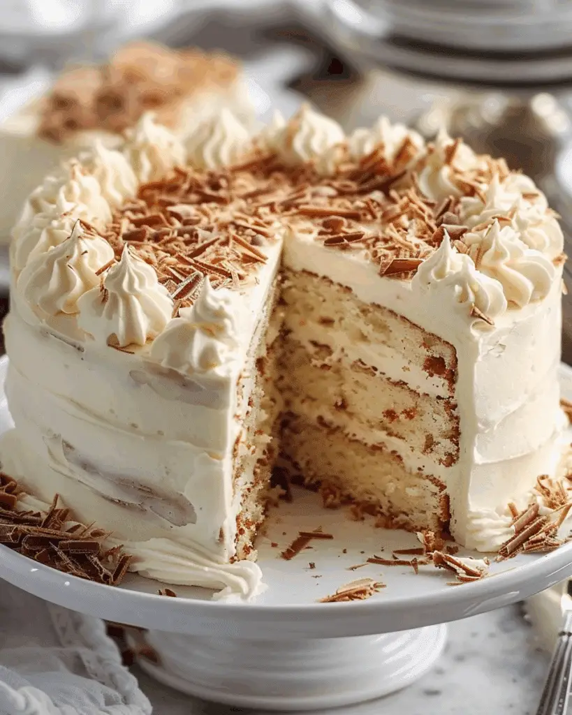 White German Chocolate Cake with a Cheesecake Center