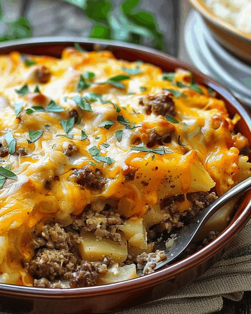 Cheesy Ground Beef and Potato Casserole