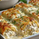 Chicken Alfredo Lasagna Rolls