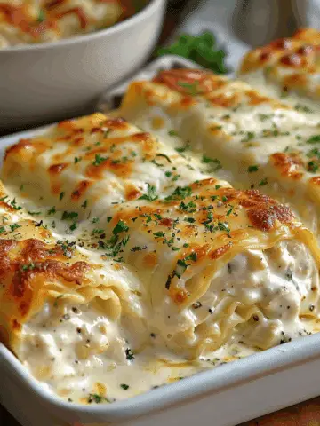 Chicken Alfredo Lasagna Rolls