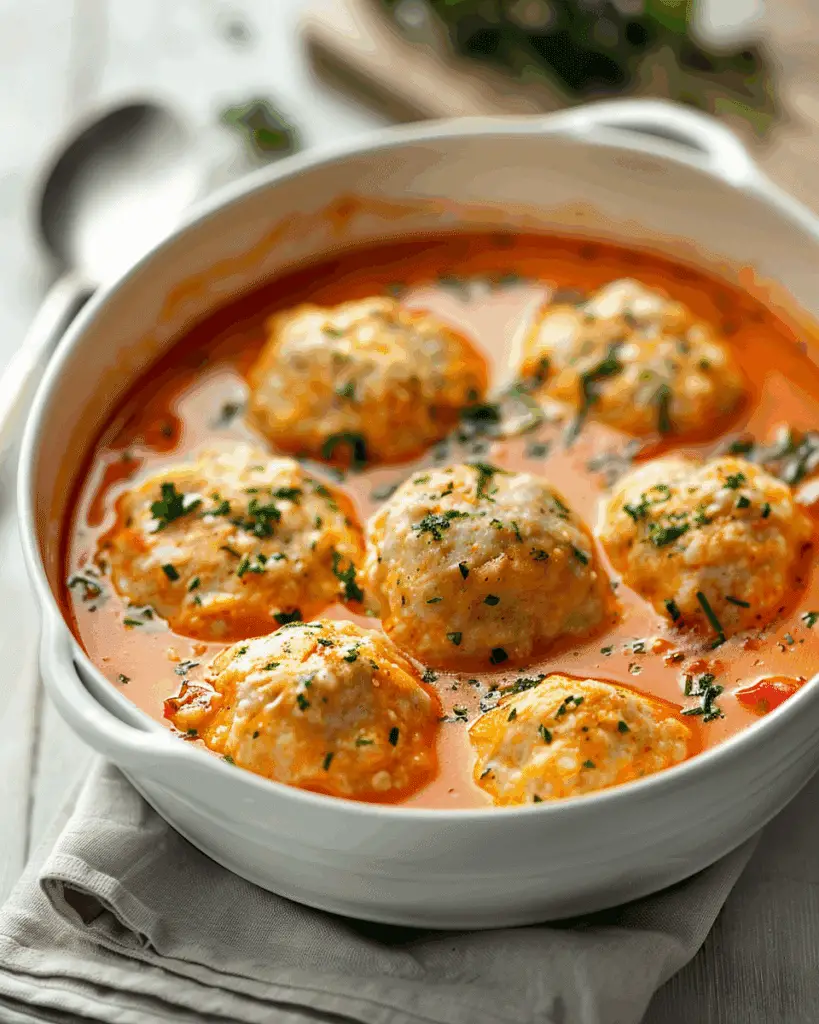 Creamy Tomato Soup with Cheddar Bay Dumplings
