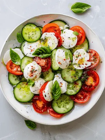 Fresh Cucumber Caprese Salad