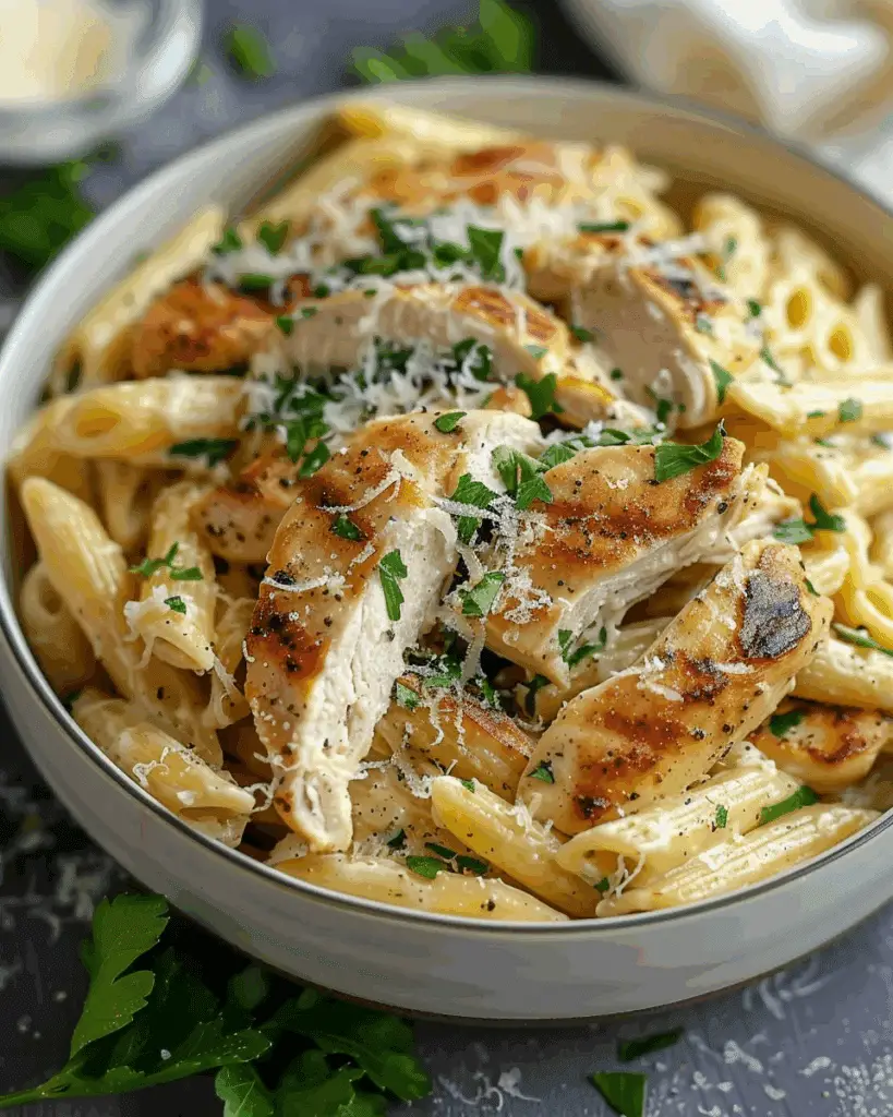 Healthy Garlic Parmesan Chicken Pasta Recipe
