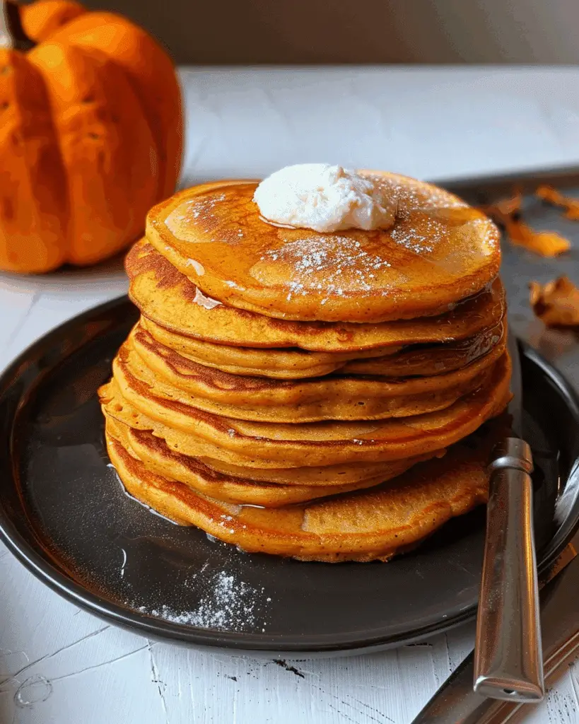Pumpkin Cottage Cheese Pancakes