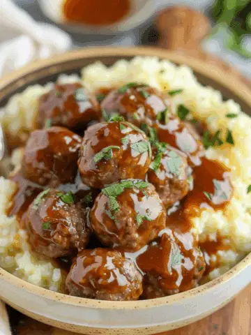 Slow Cooker Salisbury Steak Meatballs