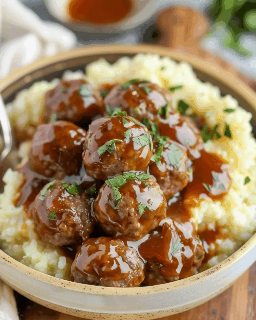 Slow Cooker Salisbury Steak Meatballs