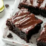 Extra Fudgy Chocolate Zucchini Brownies with Creamy Frosting