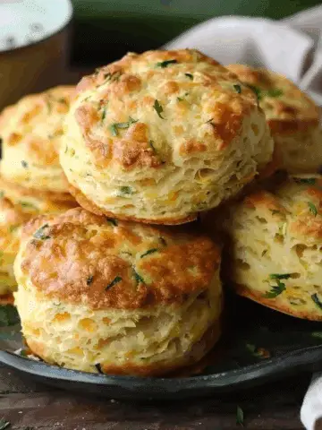 Flaky Zucchini Cheddar Biscuits