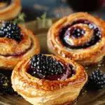 Honeyed Brie-Blackberry Puff Pastry Swirls