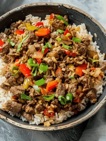 Beef and Pepper Rice Bowl