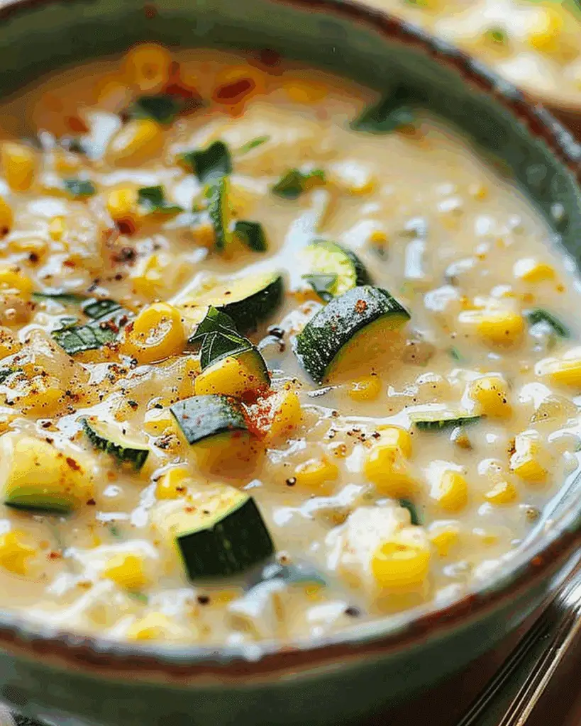 Creamy Summer Corn and Zucchini Chowder