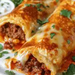 Crispy Beef and Cheese Chimichangas