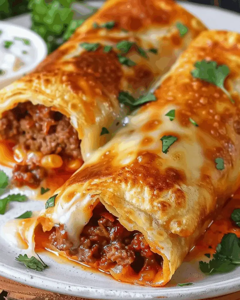 Crispy Beef and Cheese Chimichangas