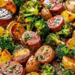 Sheet Pan Honey Garlic Kielbasa, Potatoes, and Broccoli