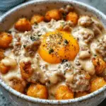 Tater Tot Breakfast Bowls with Sausage Gravy