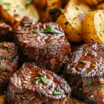 Garlic Butter Steak Bites and Potatoes (Tender & Crispy!)