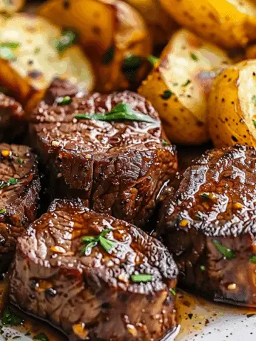 Garlic Butter Steak Bites and Potatoes (Tender & Crispy!)