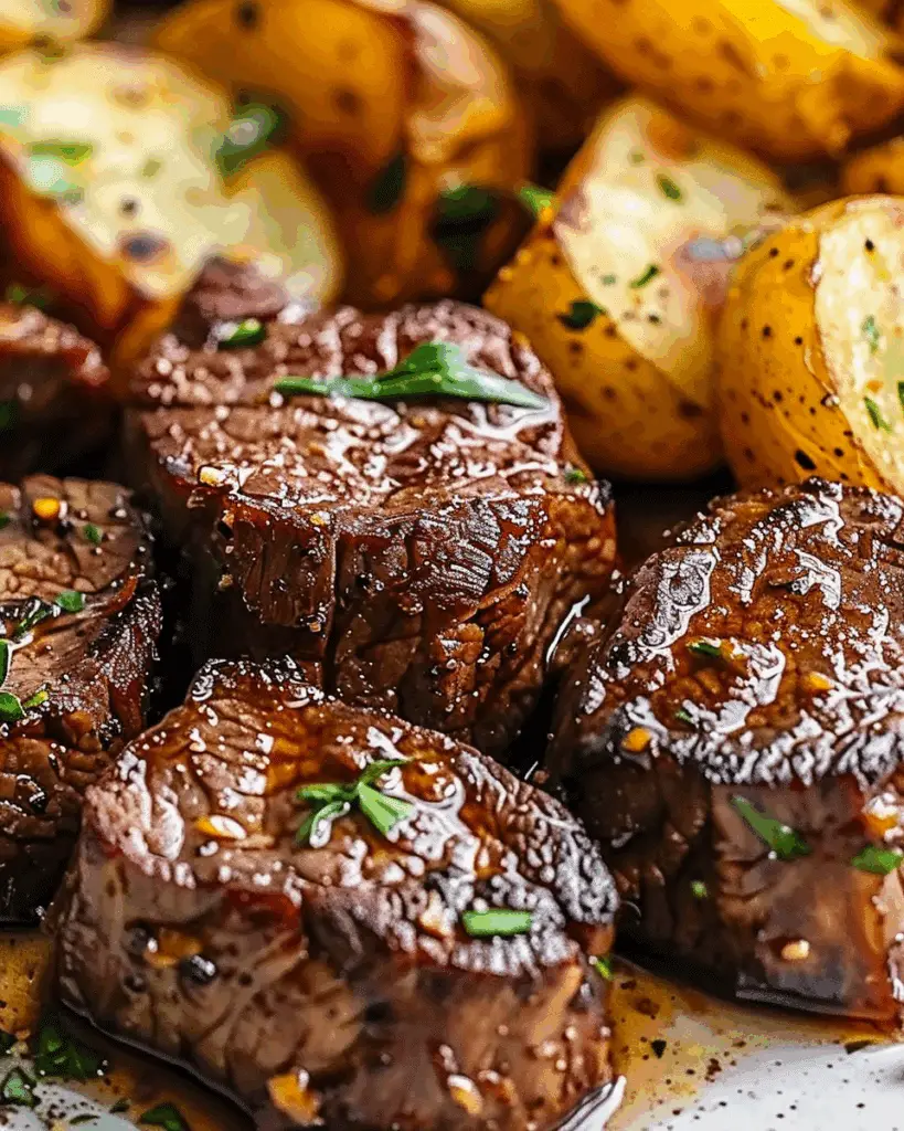 Garlic Butter Steak Bites and Potatoes (Tender & Crispy!)
