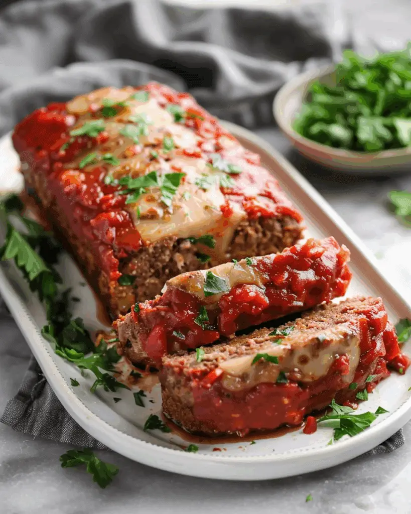 Italian-Style Stuffed Meatloaf with Cheese and Spinach