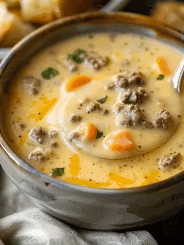 Crockpot Cheeseburger Soup