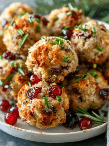 Cranberry Turkey Stuffing Balls