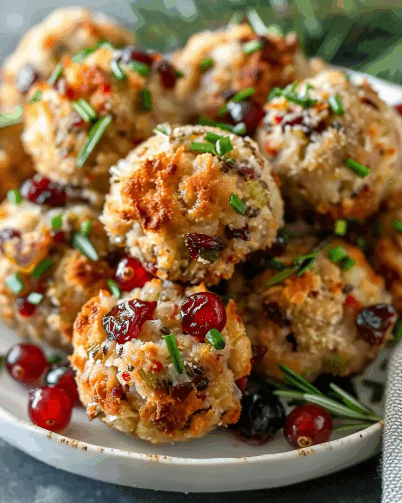 Cranberry Turkey Stuffing Balls